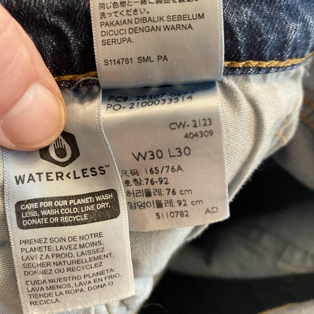 Levis 502 Jeans Mens 30x30 Blue Medium Wash Regular Taper Stretch Denim Pants - Picture 13 of 14